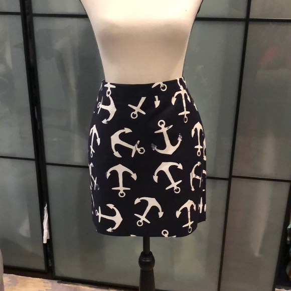 J. Crew Dresses & Skirts - NWOT J. Crew anchor nautical print navy skirt sz 6